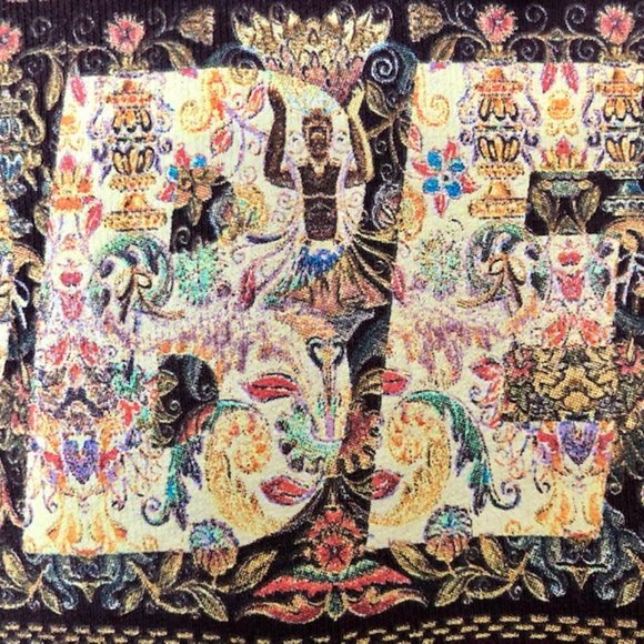 Obey Burgundy Floral/Figural Warrior Logo Hoodie - M - Picture 5 of 11